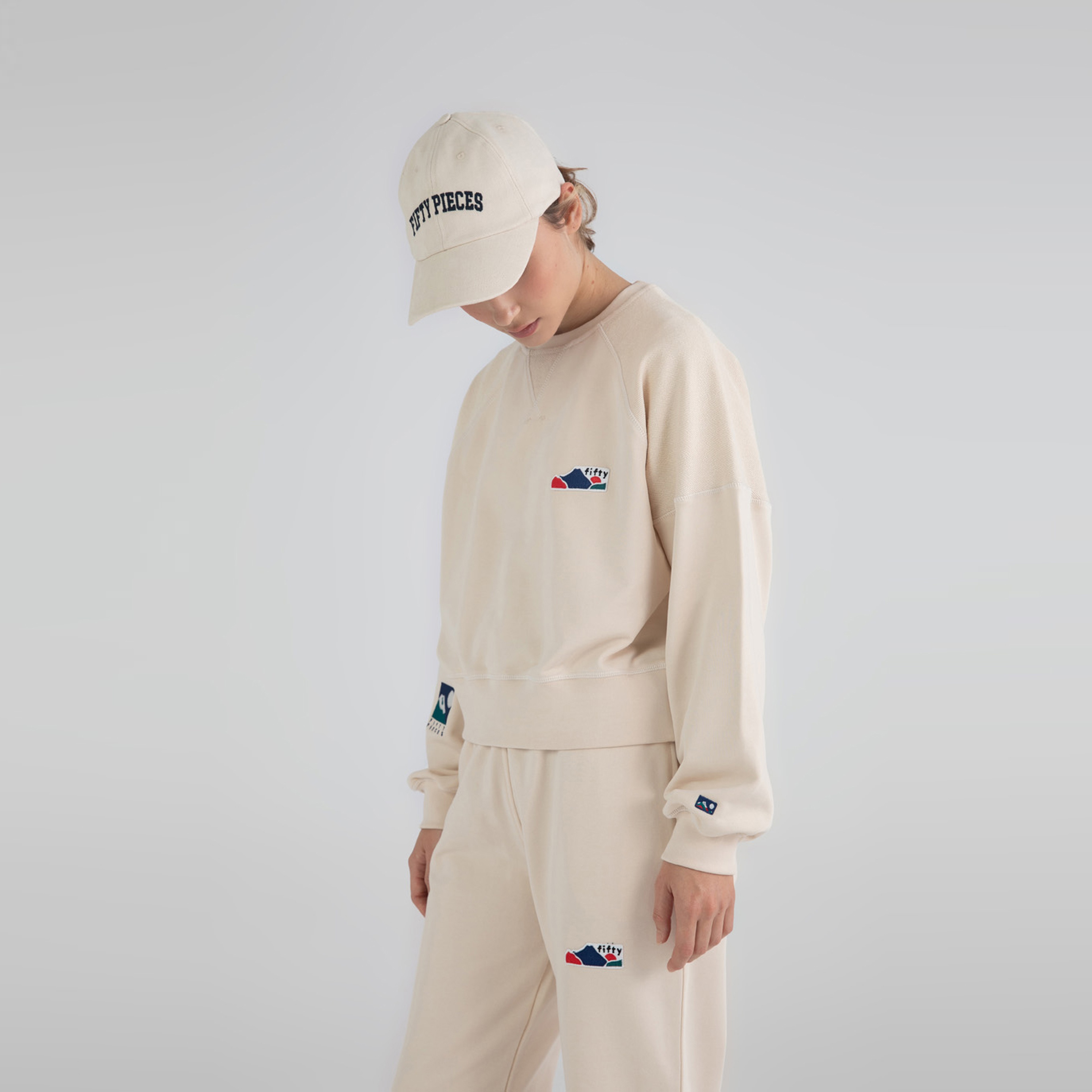 Fifty Pieces Boyfriend Fit Kadın Krem Eşofman Altı