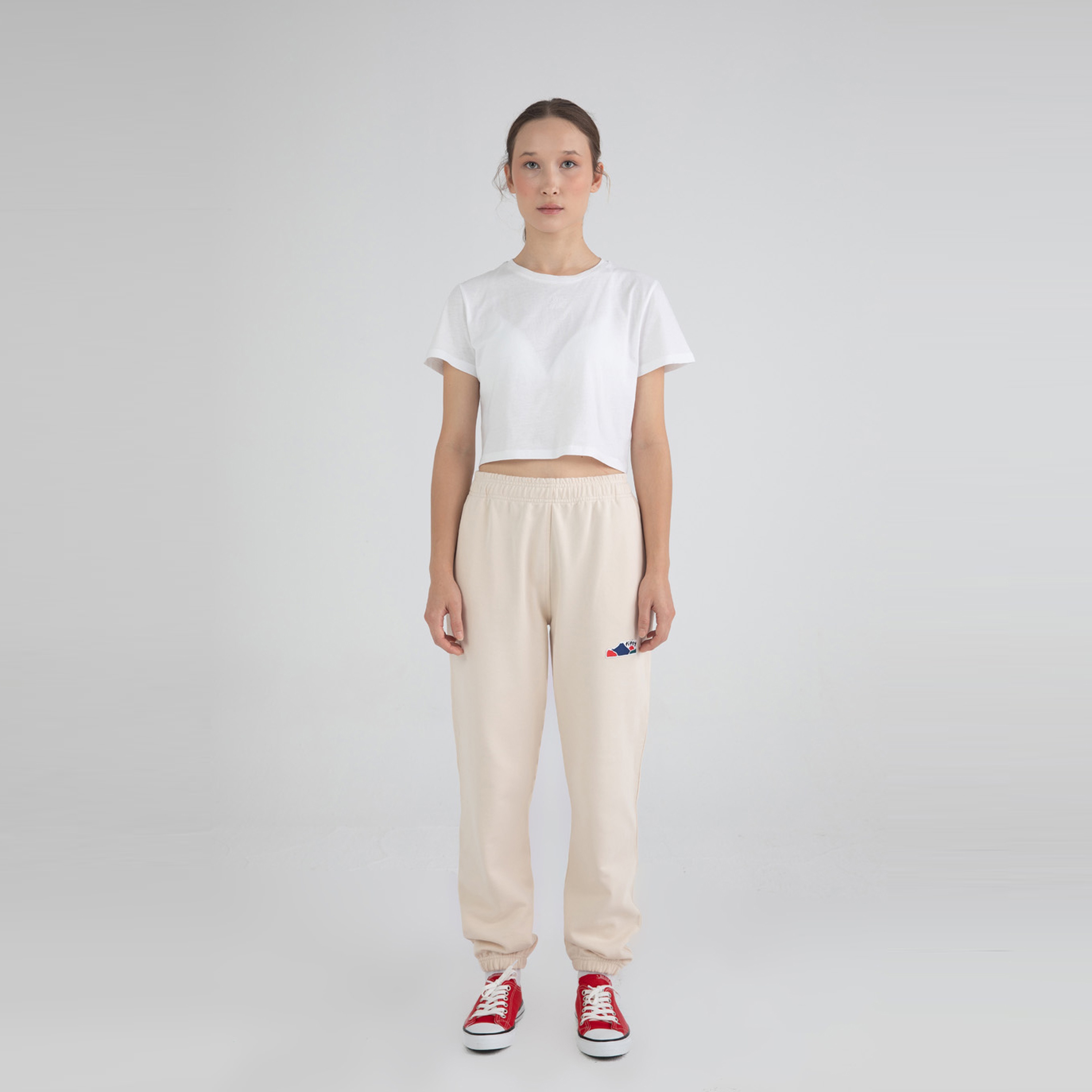 Fifty Pieces Boyfriend Fit Kadın Krem Eşofman Altı