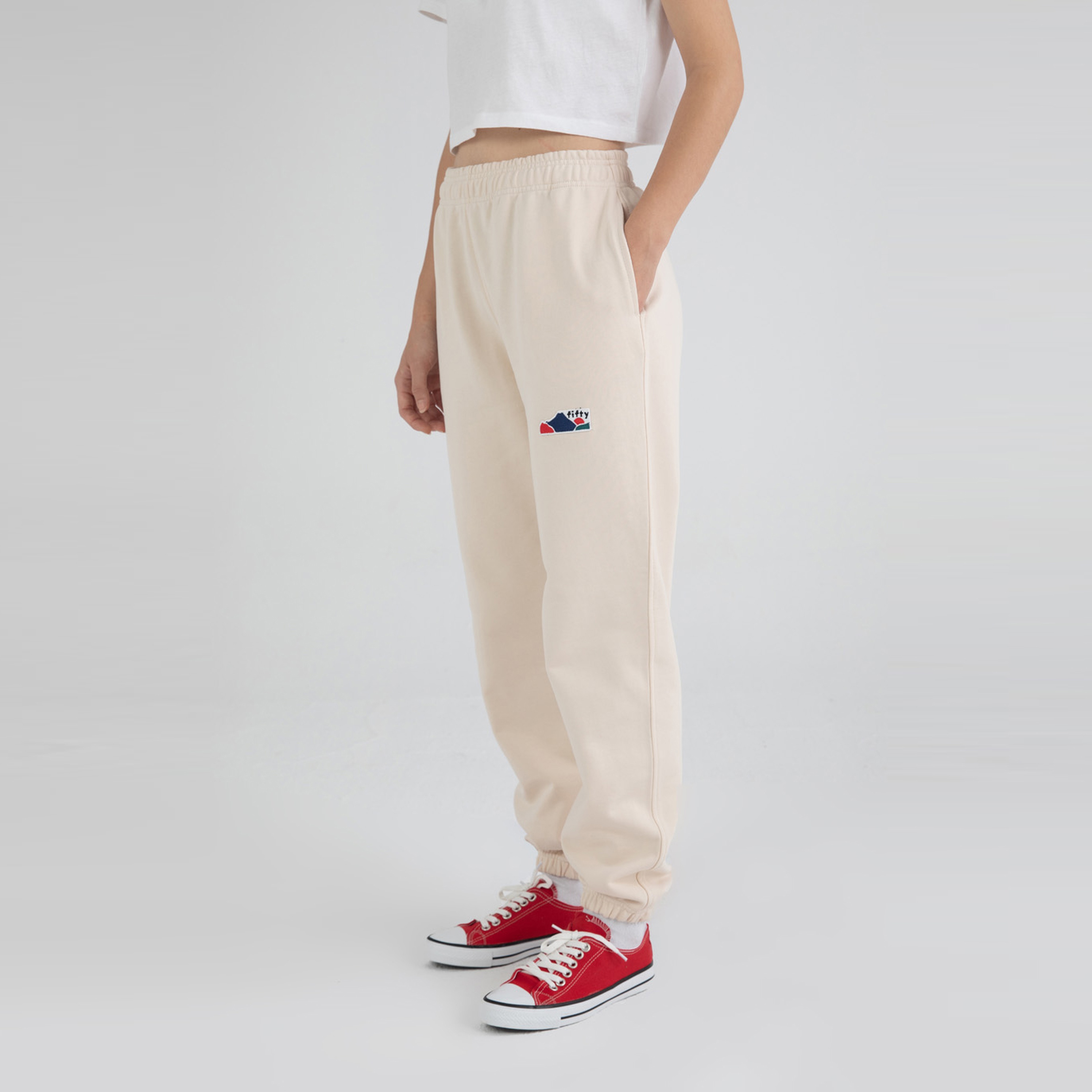 Fifty Pieces Boyfriend Fit Kadın Krem Eşofman Altı