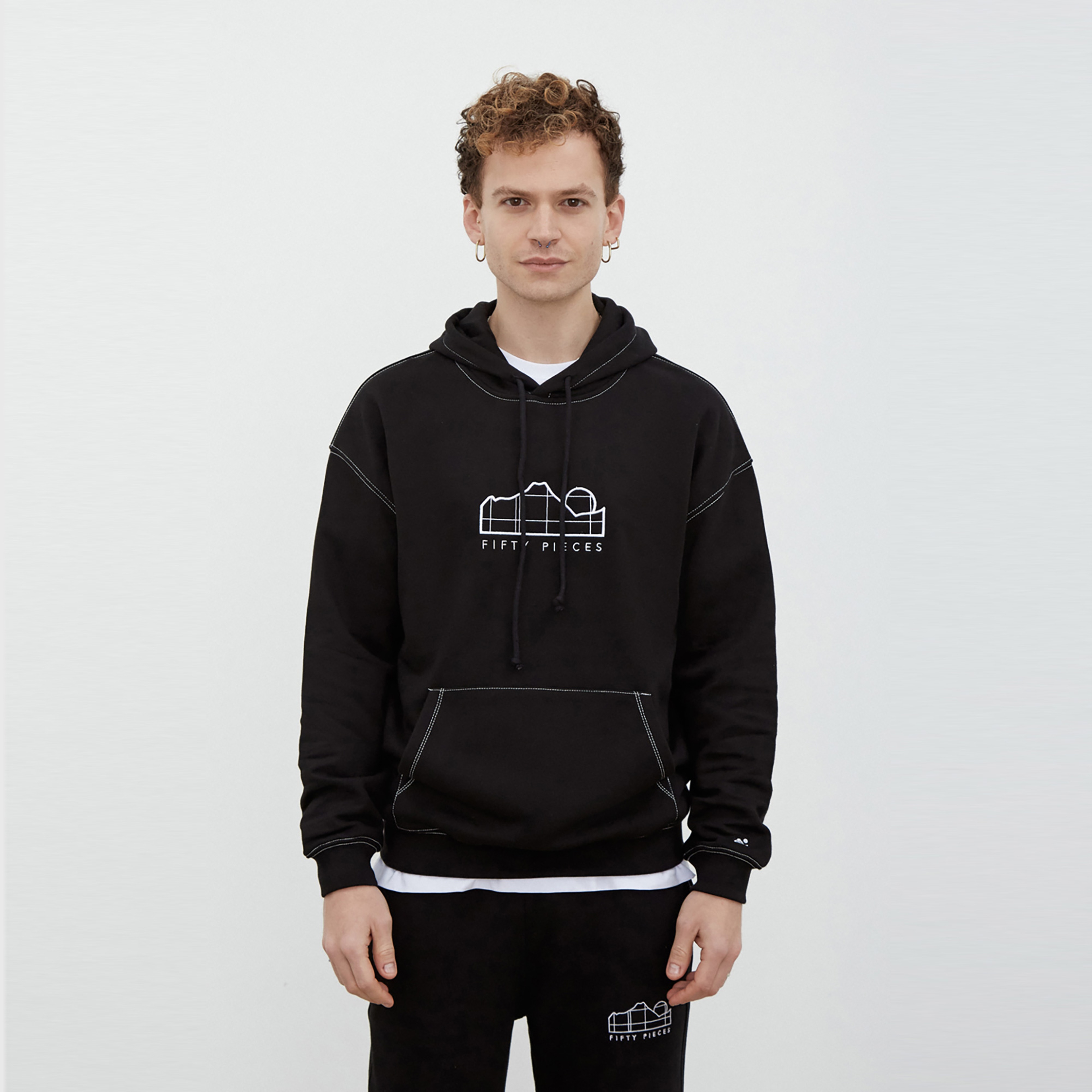 Fifty Pieces Classic Erkek Siyah Hoodie