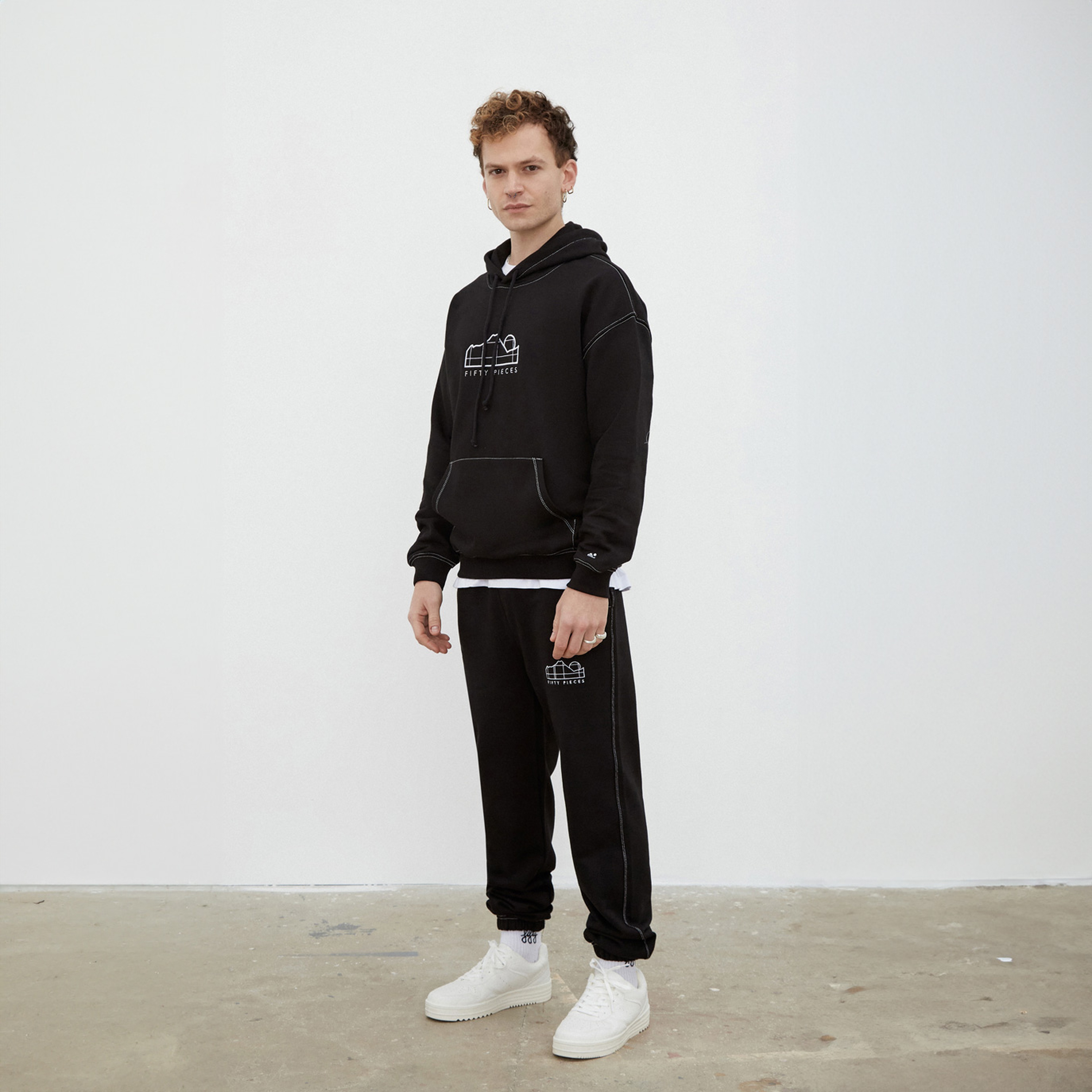 Fifty Pieces Classic Erkek Siyah Hoodie