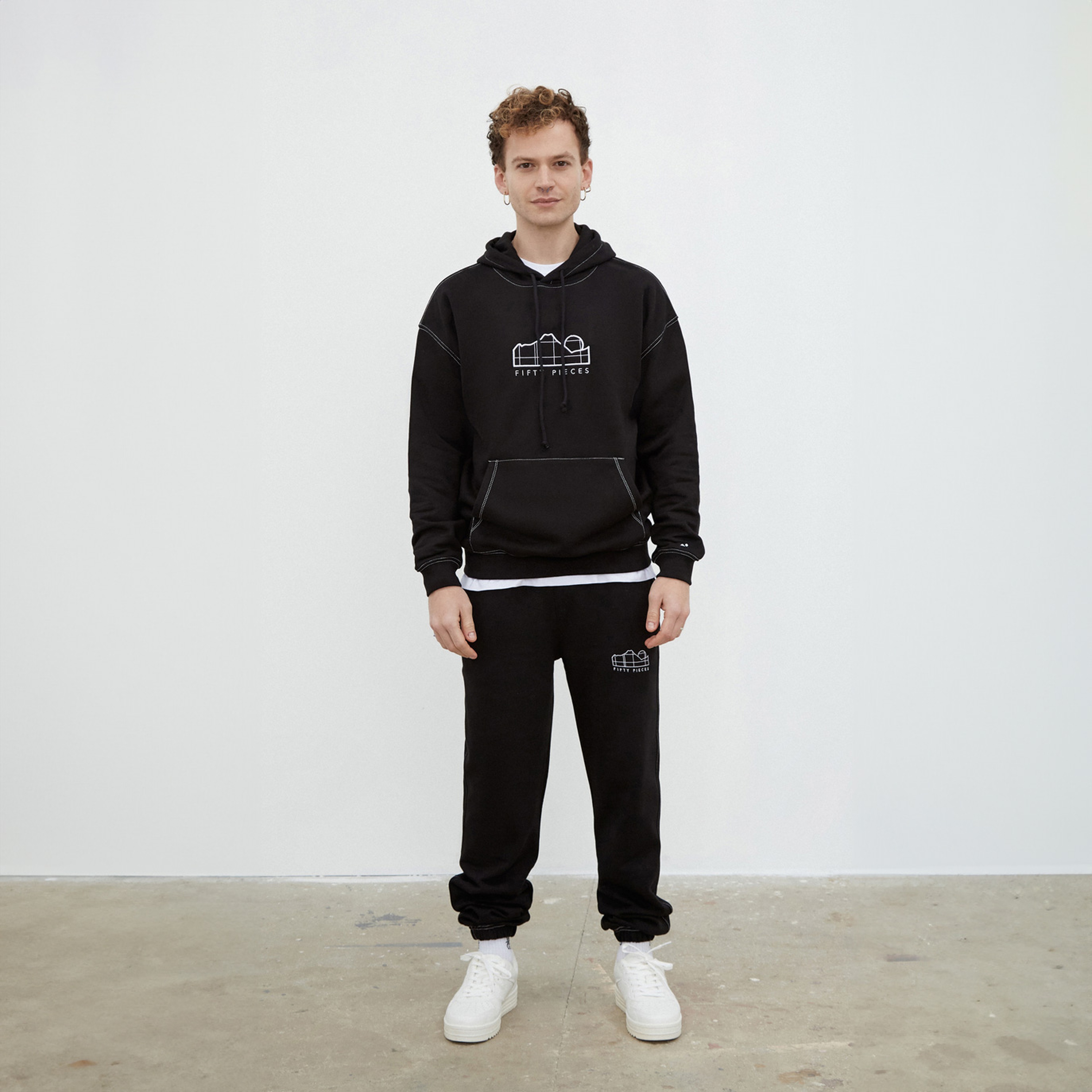 Fifty Pieces Classic Erkek Siyah Hoodie