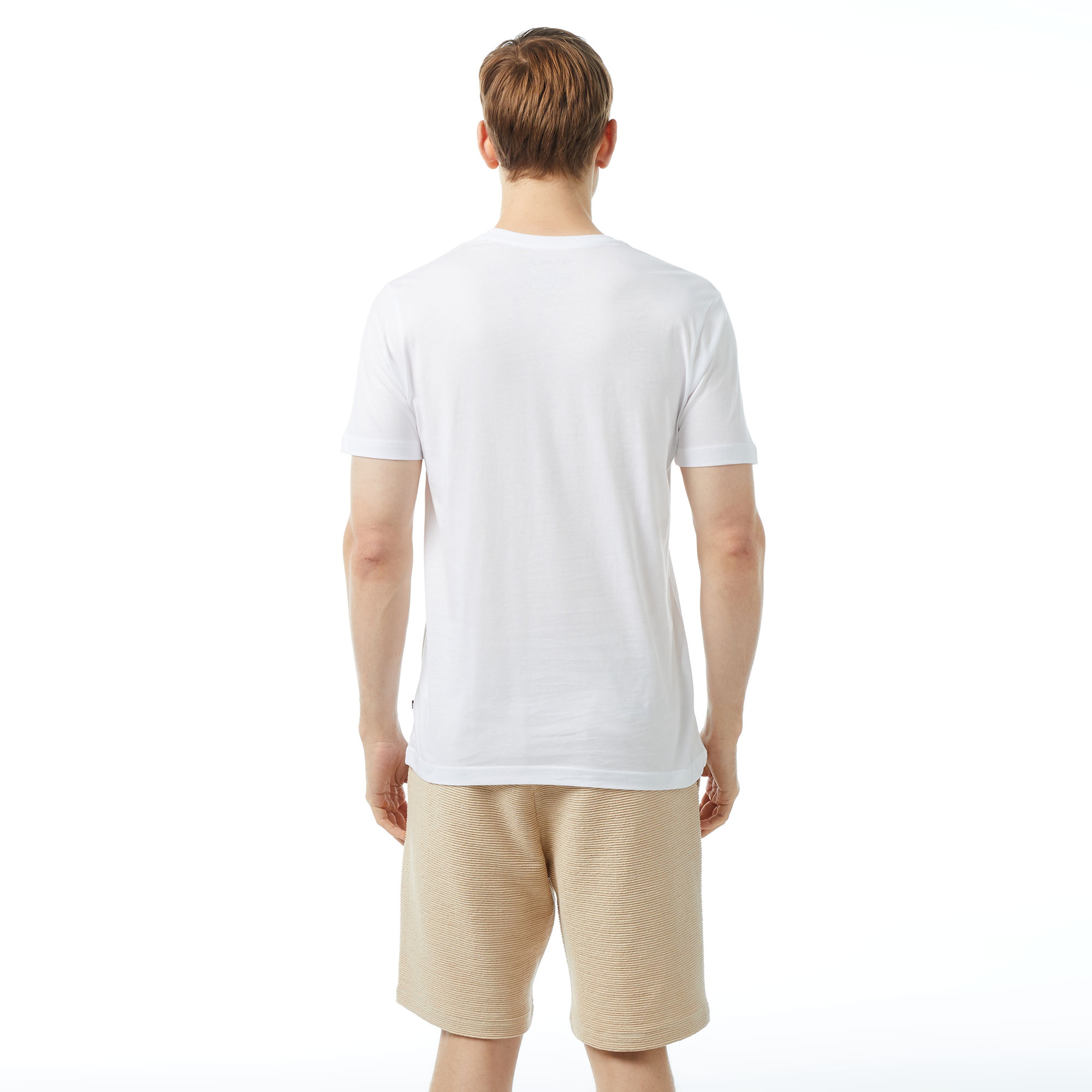 Nautica Erkek Beyaz Standart Fit Kısa Kollu Baskılı T-Shirt