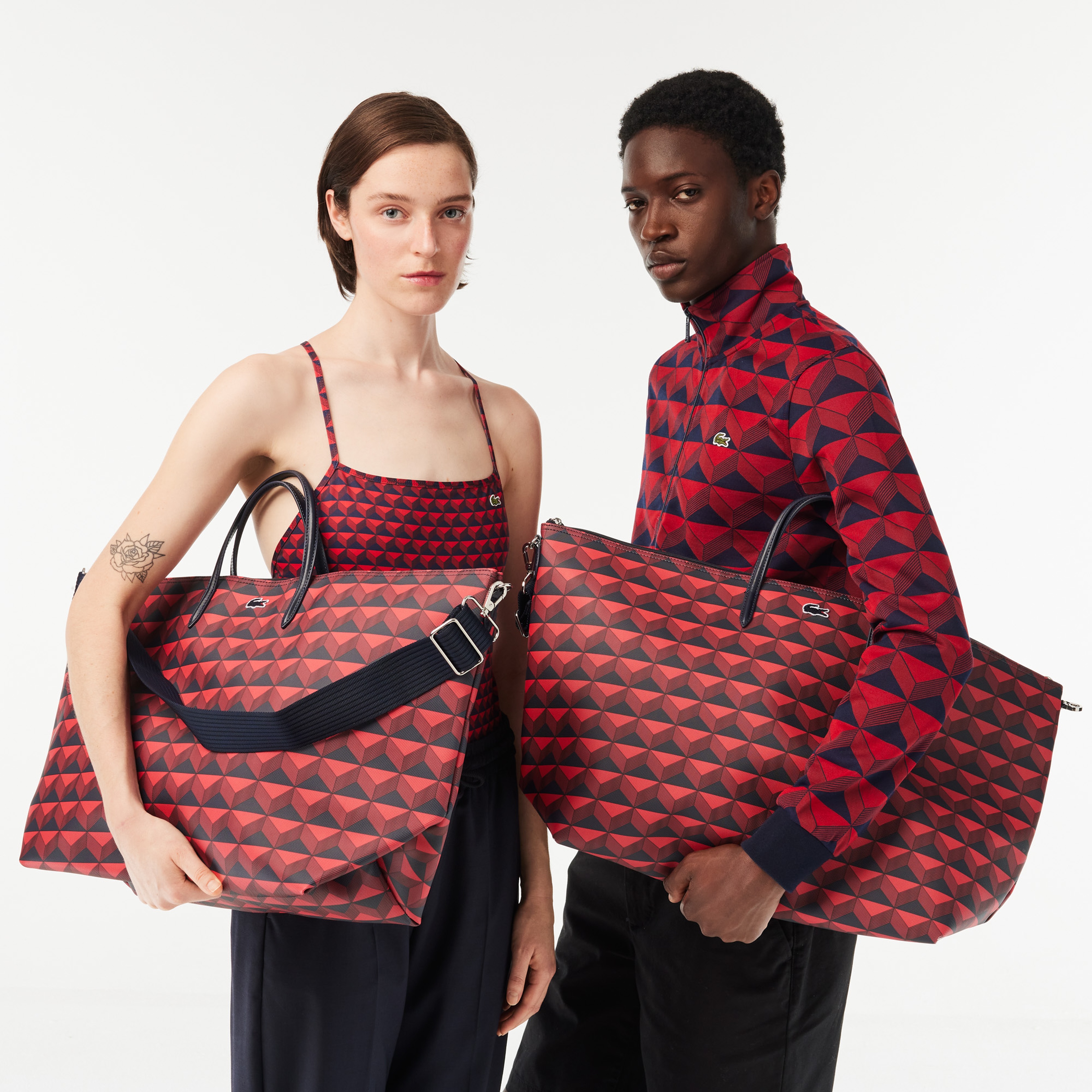 Unisex Monogram Kırmızı Omuz Çantası