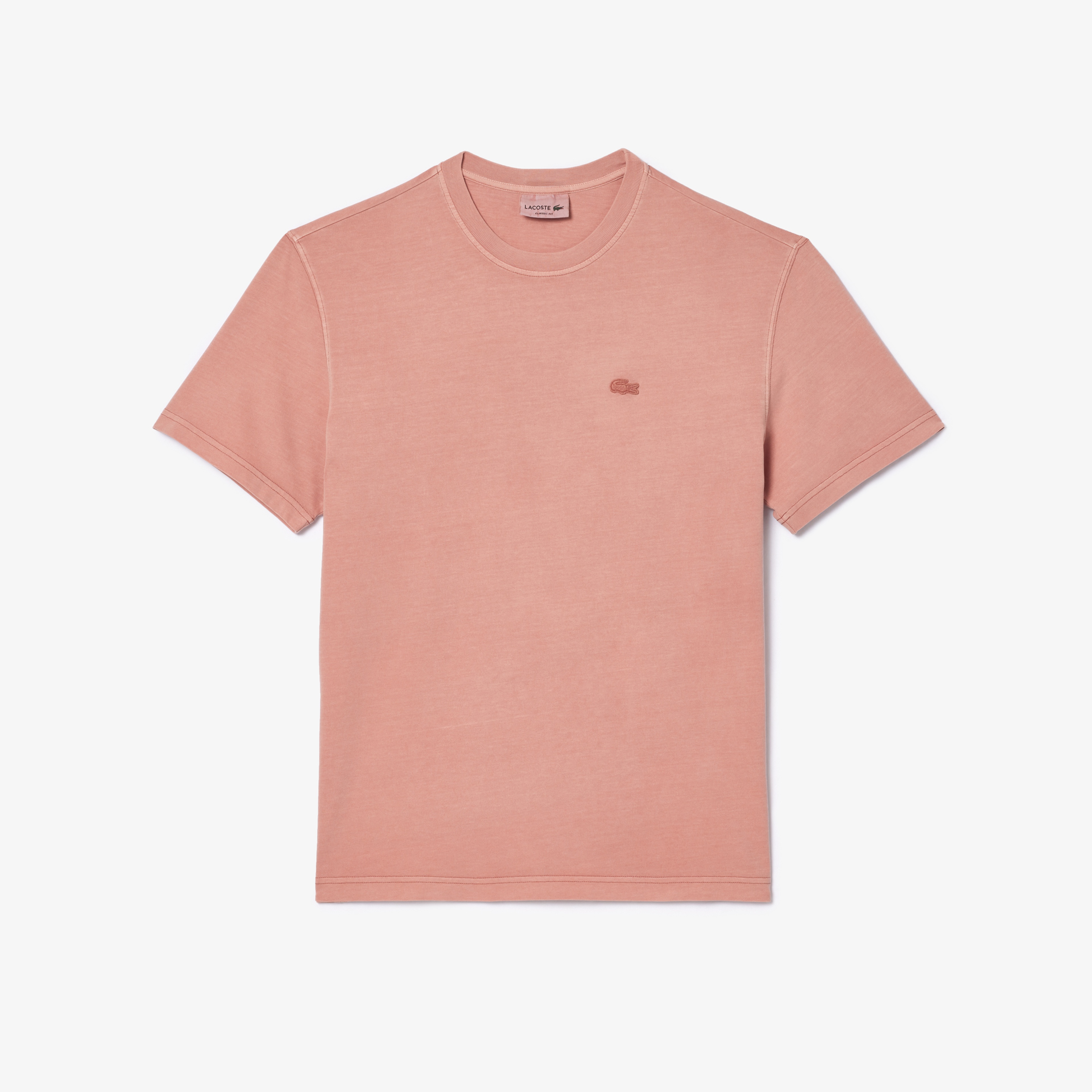 Unisex Classic Fit Bisiklet Yaka Pembe T-Shirt