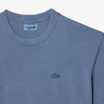 Unisex Classic Fit Bisiklet Yaka Mavi T-Shirt