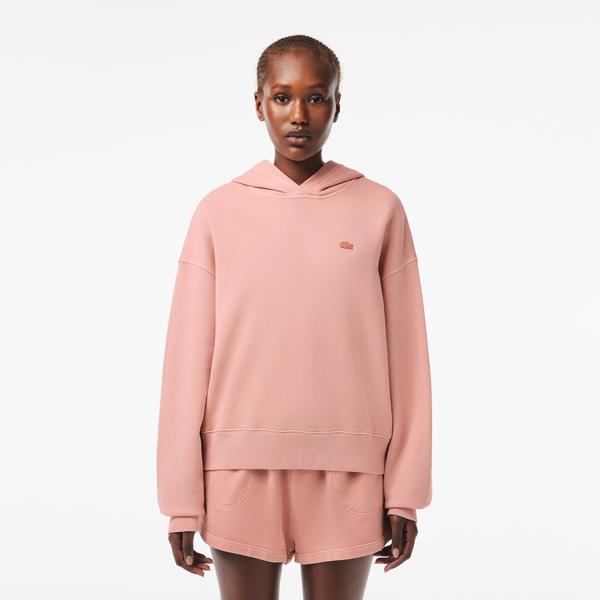 Kadın Oversize Fit Kapüşonlu Pembe Sweatshirt