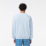 Erkek Loose Fit Bisiklet Yaka Açık Mavi Sweatshirt