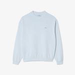 Erkek Loose Fit Bisiklet Yaka Açık Mavi Sweatshirt