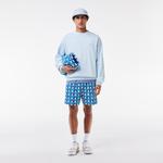 Erkek Loose Fit Bisiklet Yaka Açık Mavi Sweatshirt