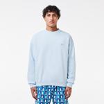 Erkek Loose Fit Bisiklet Yaka Açık Mavi Sweatshirt
