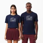 Roland Garros Unisex Regular Fit Bisiklet Yaka Baskılı Lacivert T-Shirt
