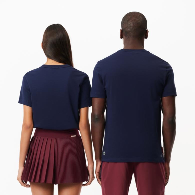 Roland Garros Unisex Regular Fit Bisiklet Yaka Baskılı Lacivert T-Shirt