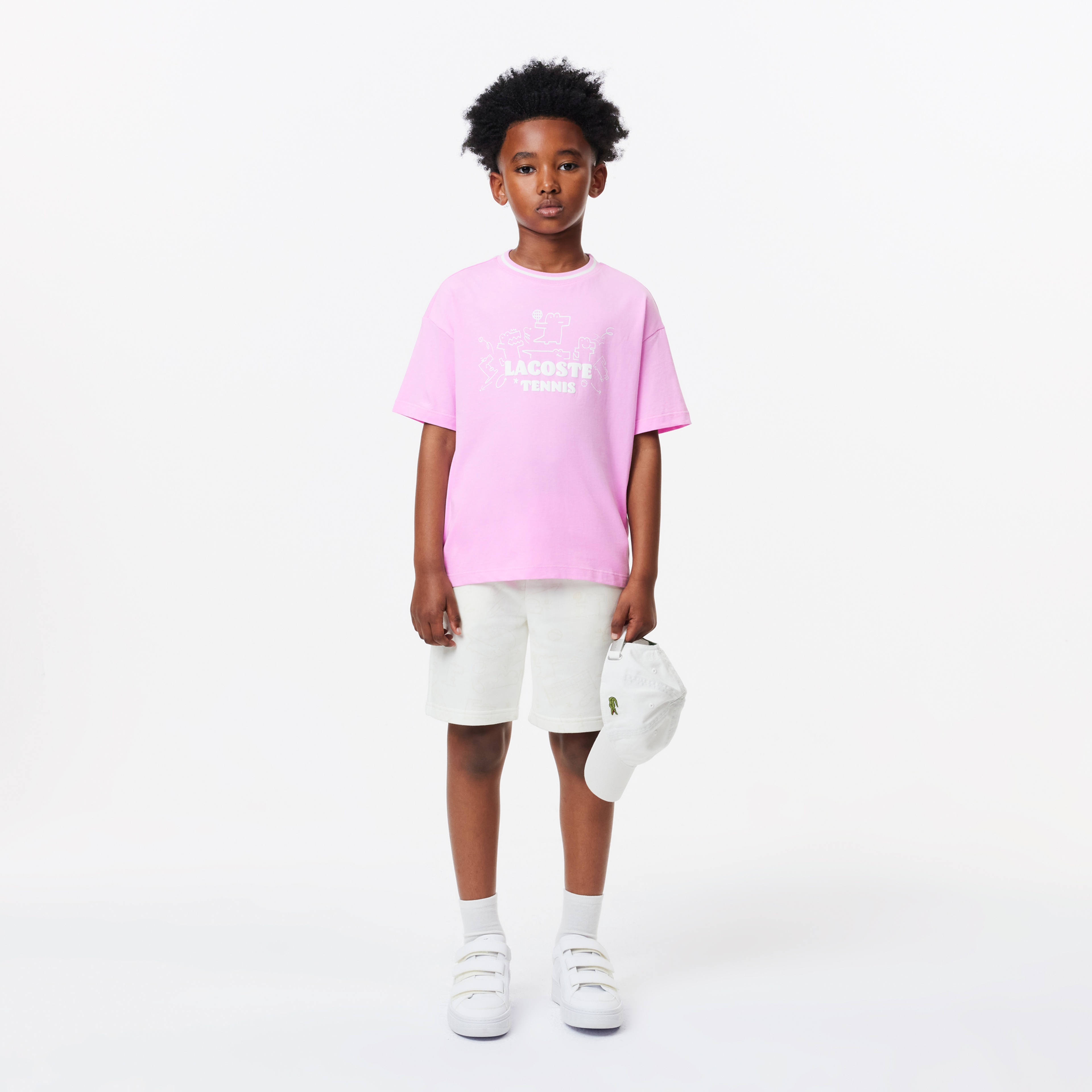 Çocuk Bisiklet Yaka Baskılı Pembe T-Shirt