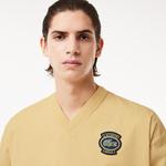 Erkek Loose Fit V Yaka Sarı Sweatshirt