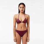 Kadın Monogram Bordo Bikini Üstü