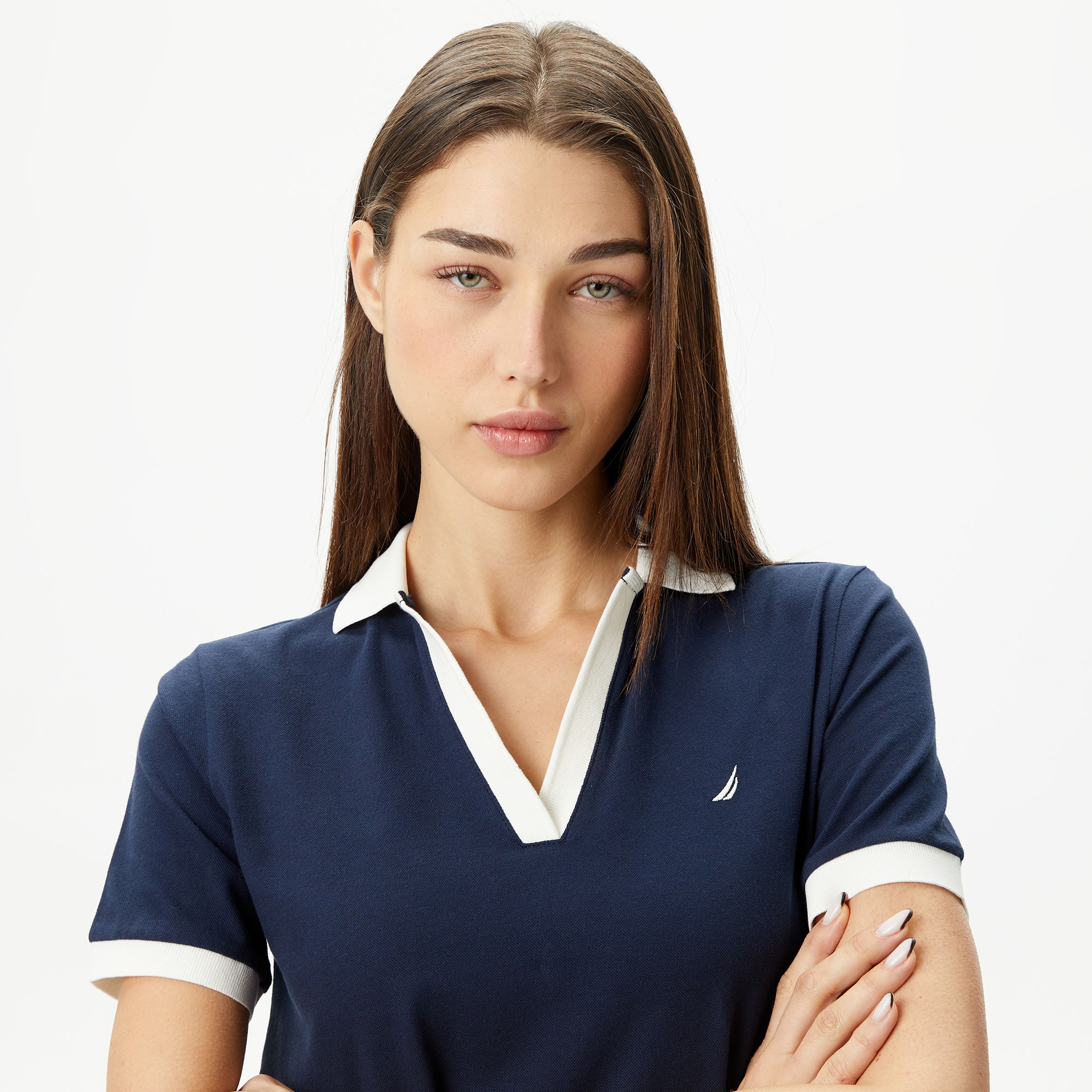 Nautica Kadın Lacivert Standart Fit Kısa Kollu Elbise