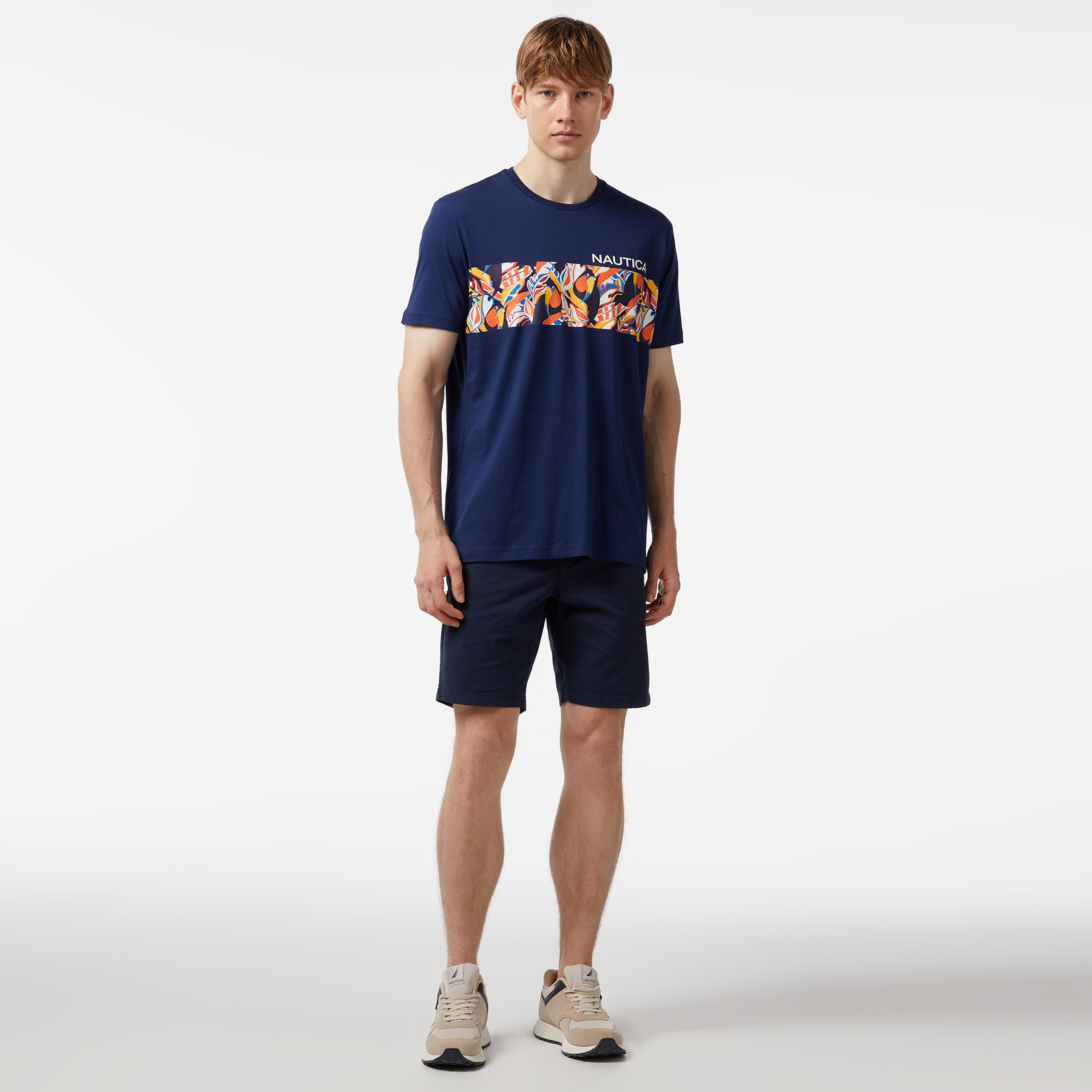 Nautica Erkek Mavi Standart Fit T-Shirt