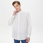 Nautica Erkek Beyaz Classic Fit Keten Gömlek