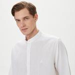 Nautica Erkek Beyaz Classic Fit Keten Gömlek