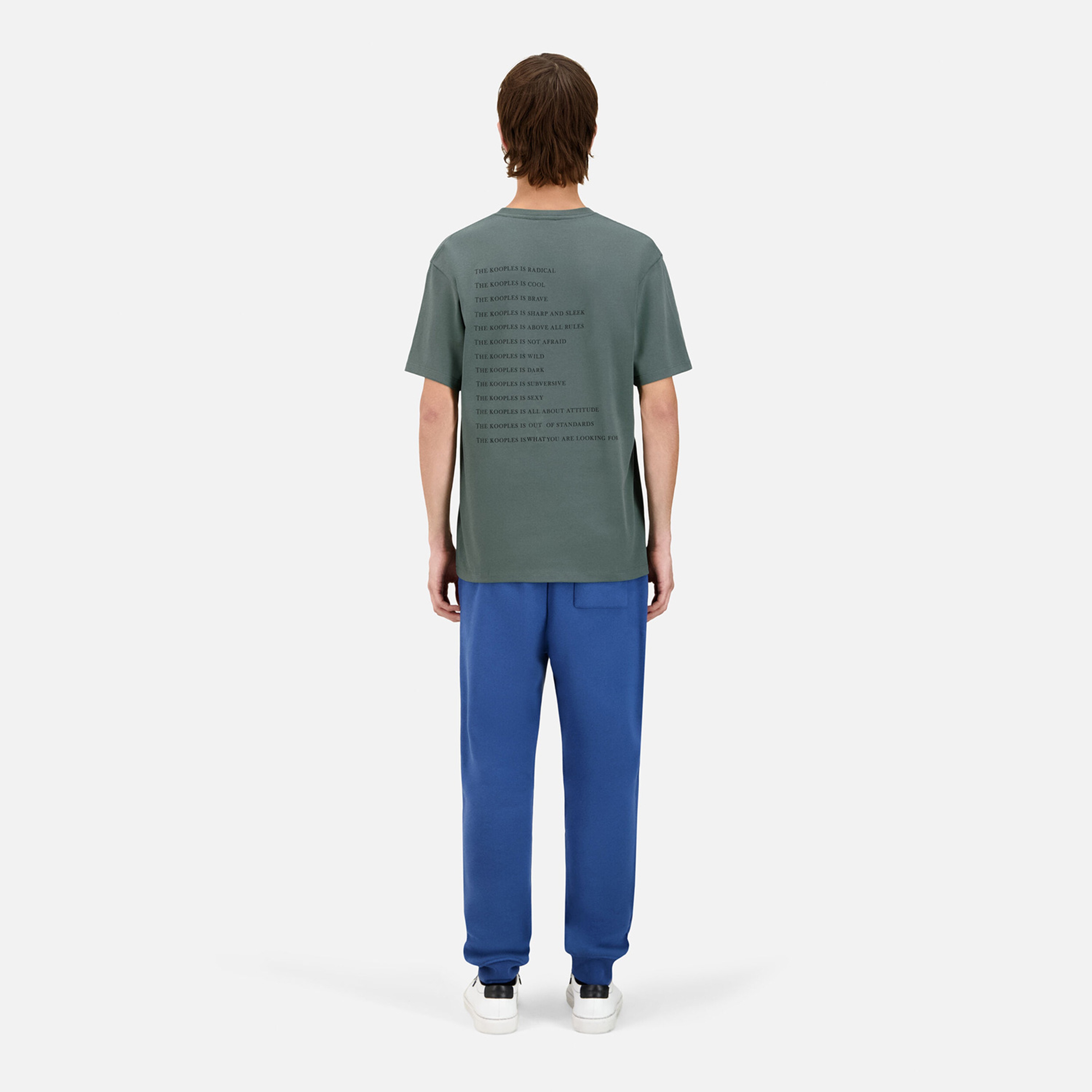 ERKEK BASKILI BİSİKLET YAKA YEŞİL  T-SHIRT