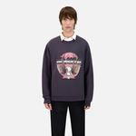 ERKEK BASKILI BİSİKLET YAKA GRİ SWEATSHIRT