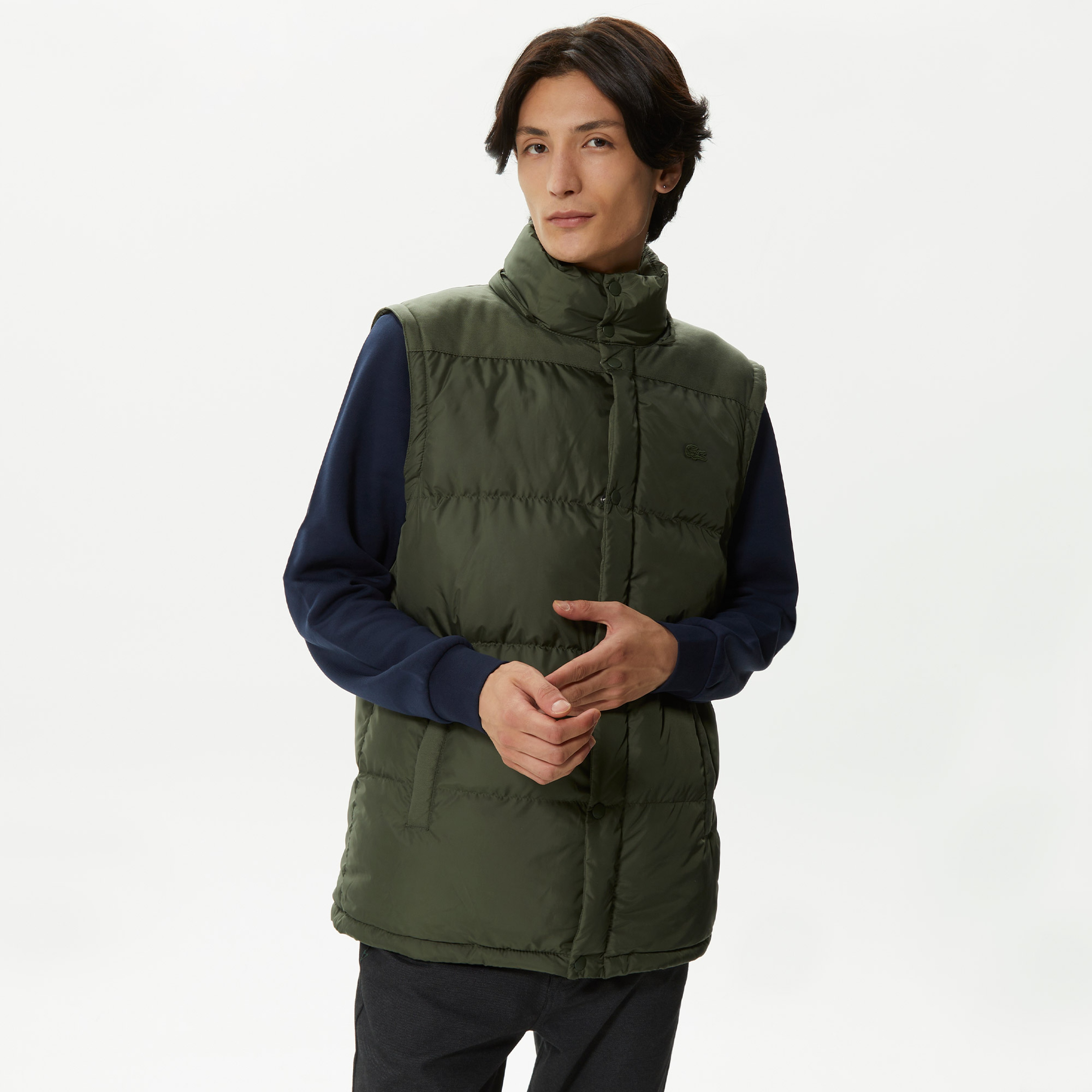 Erkek Kapüşonlu Kapitone Yeşil Mont