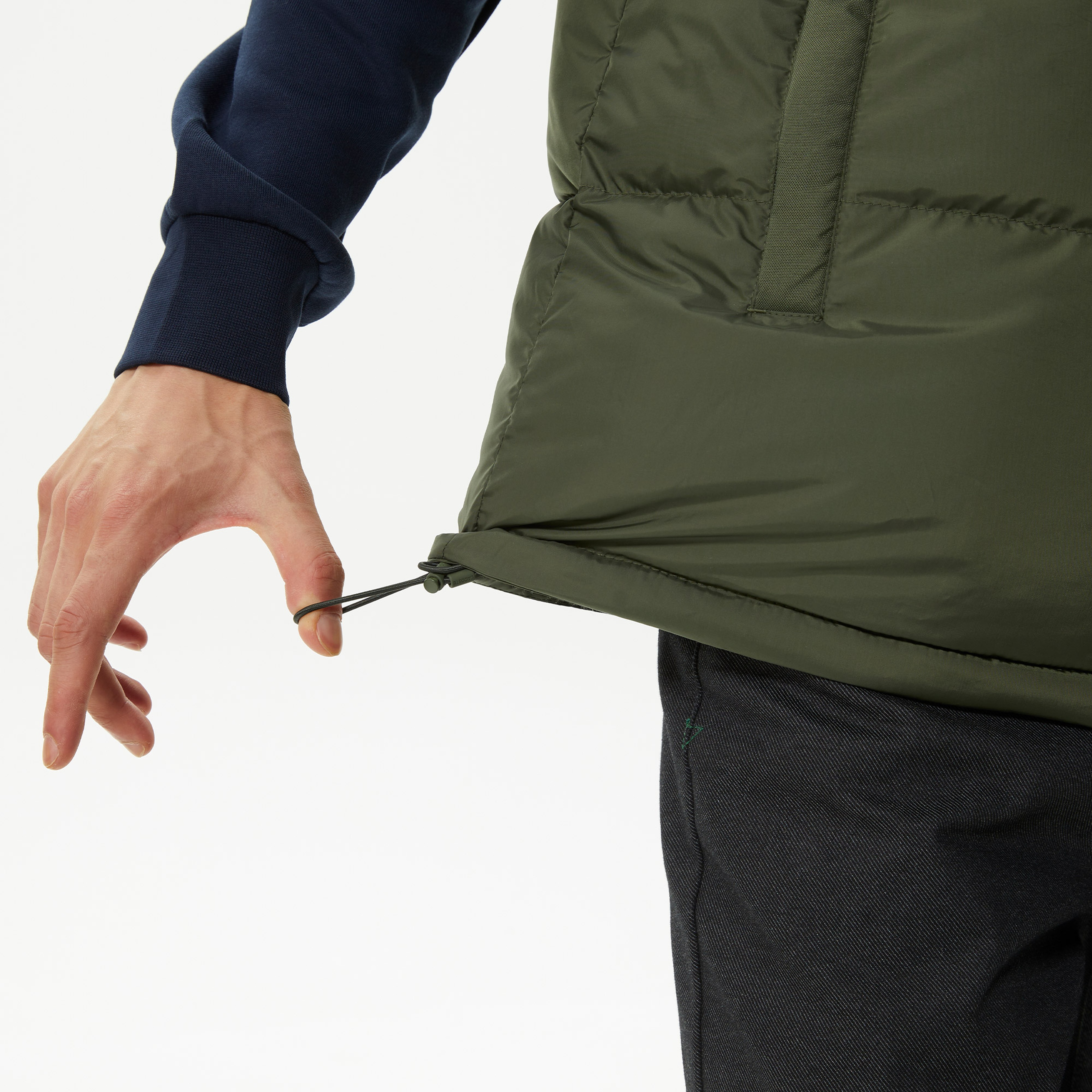 Erkek Kapüşonlu Kapitone Yeşil Mont