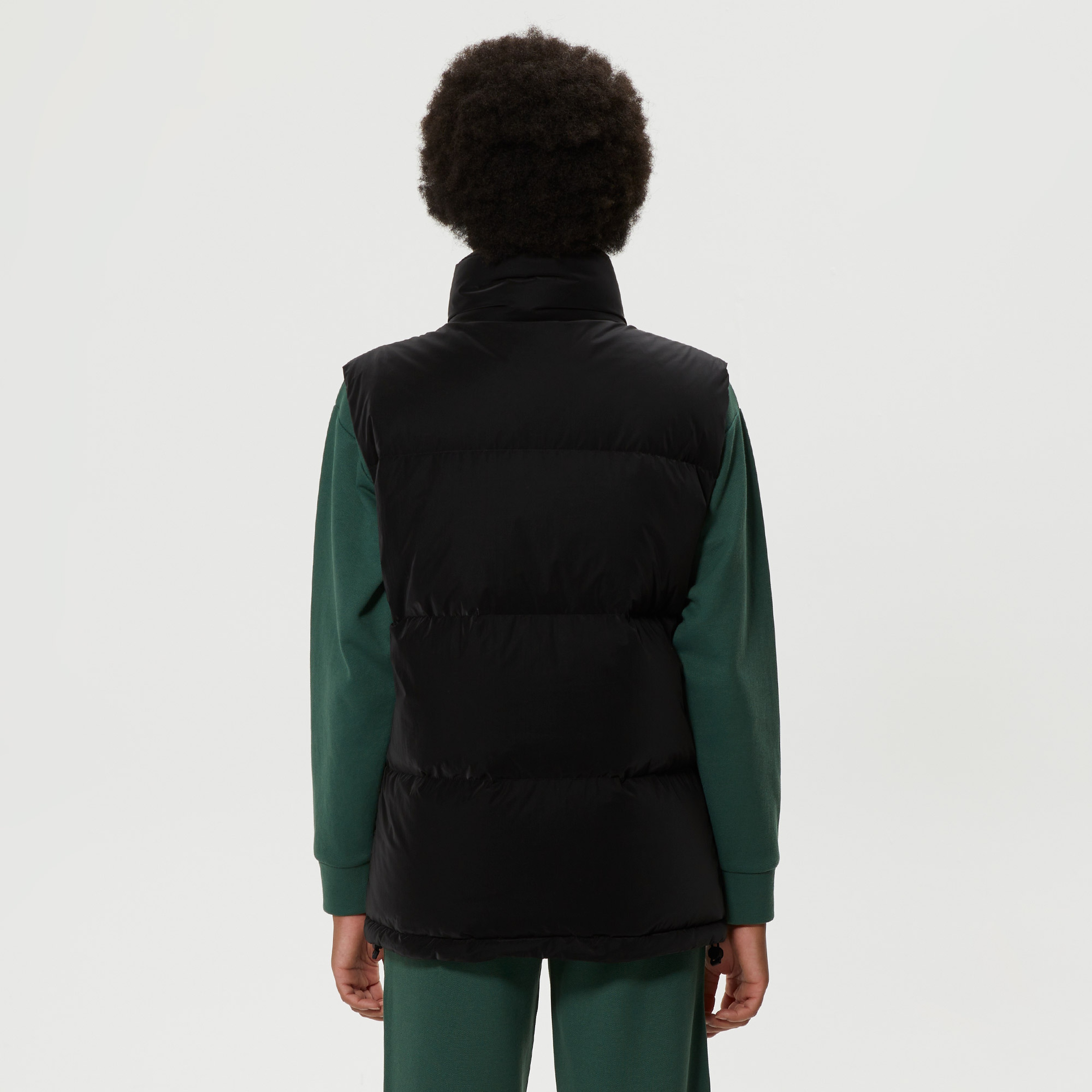 Kadın Dik Yaka Kapitone Siyah Yelek