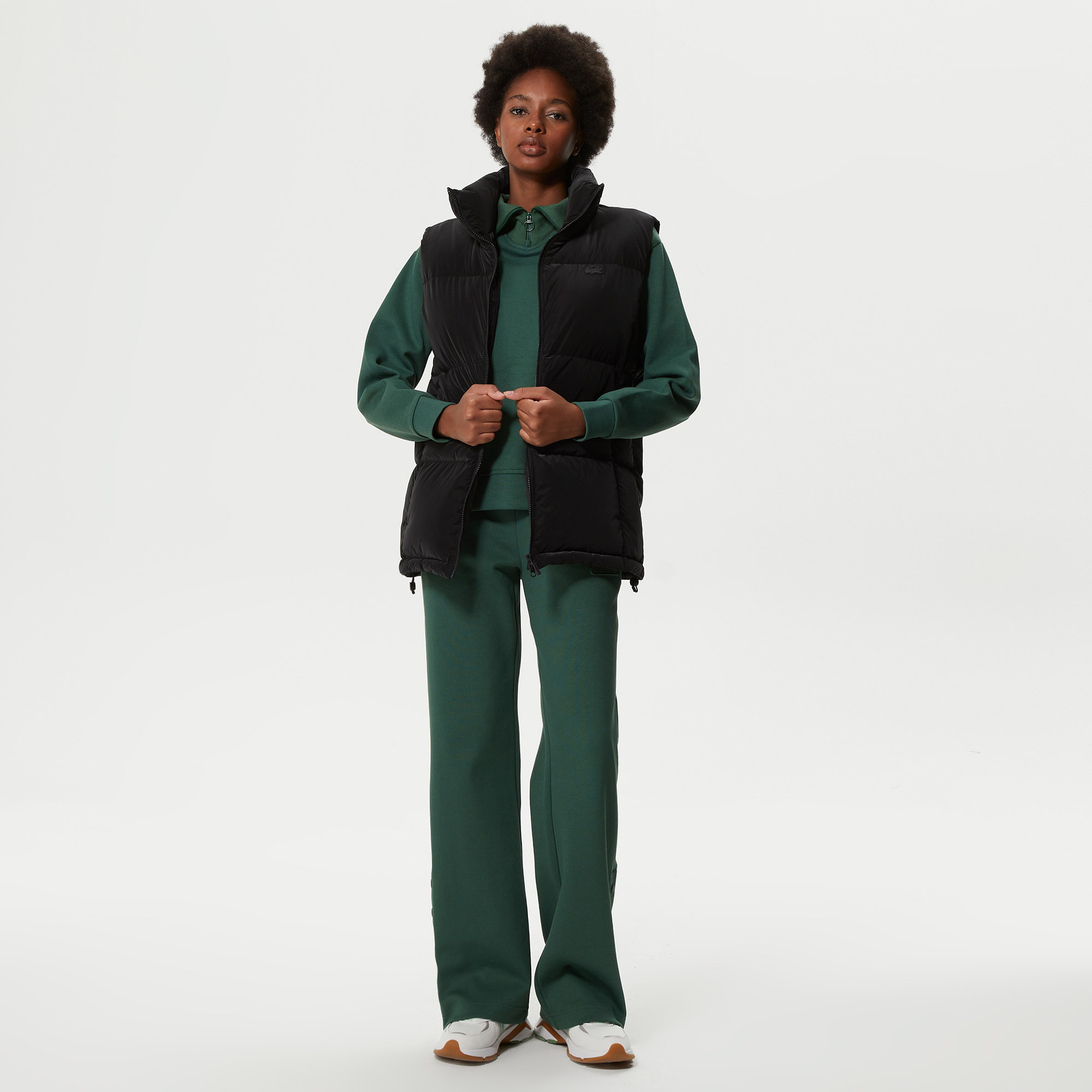 Kadın Dik Yaka Kapitone Siyah Yelek