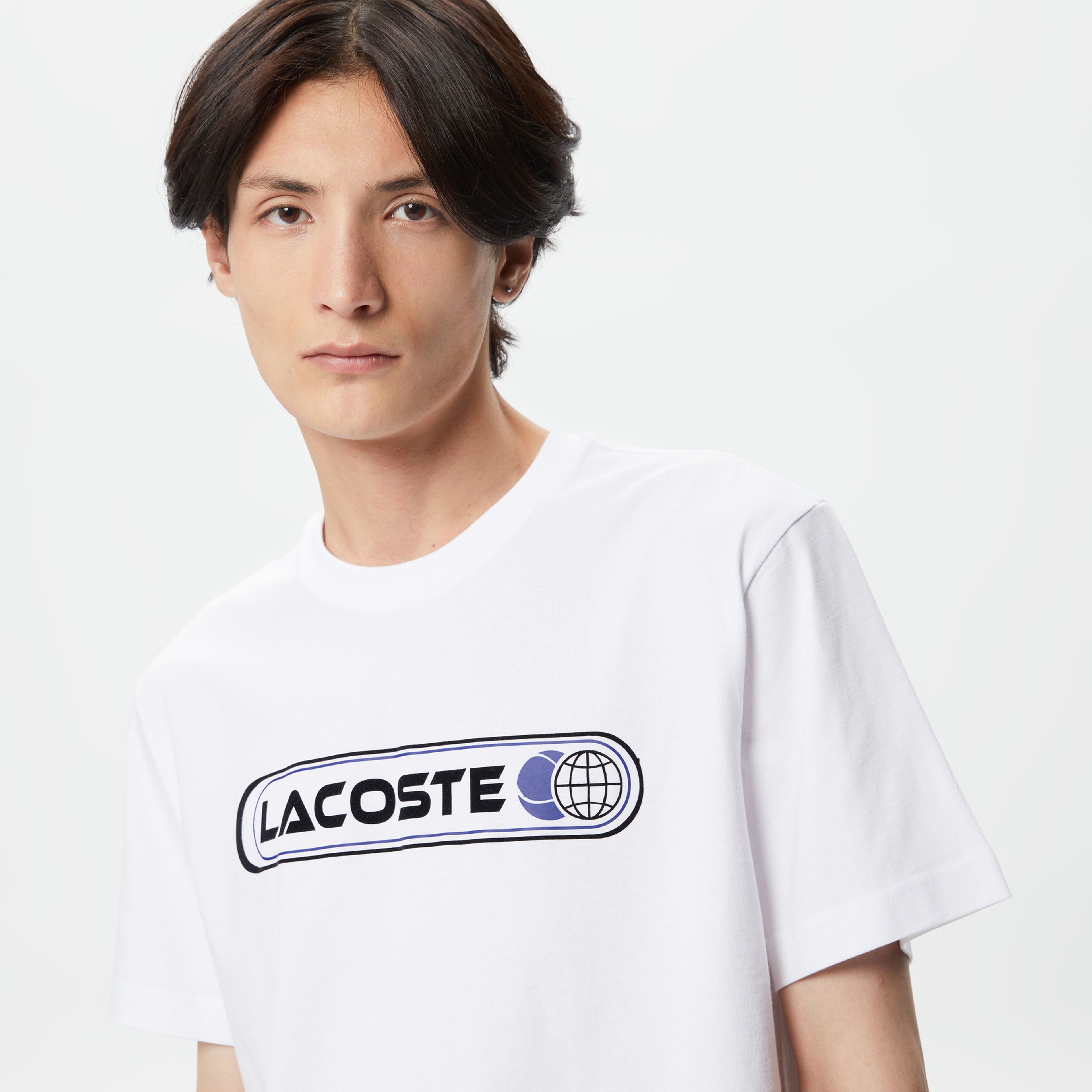 Lacoste Erkek Regular Fit Bisiklet Yaka Baskılı Mavi T-Shirt