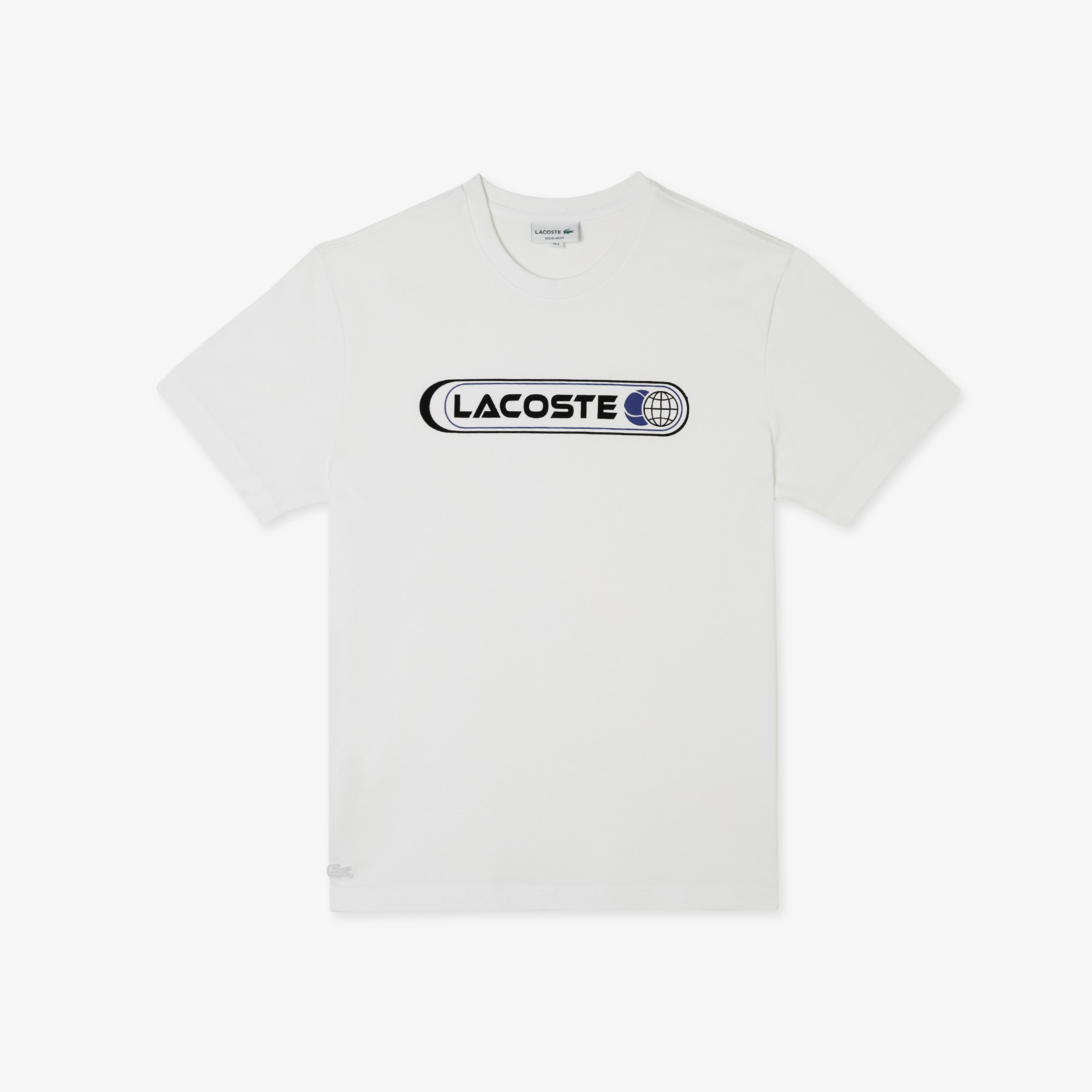Lacoste Erkek Regular Fit Bisiklet Yaka Baskılı Mavi T-Shirt