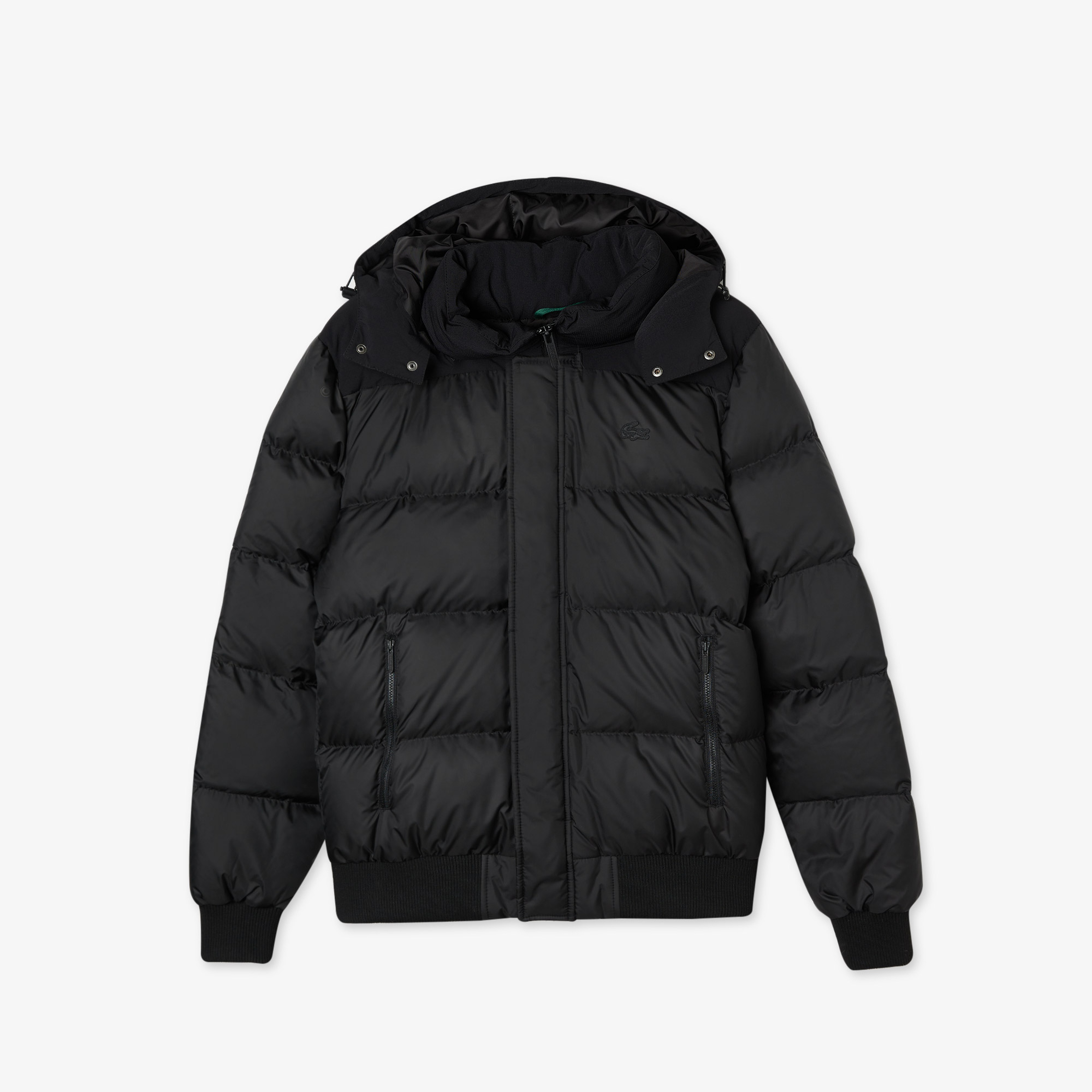 Erkek Kapüşonlu Siyah Mont