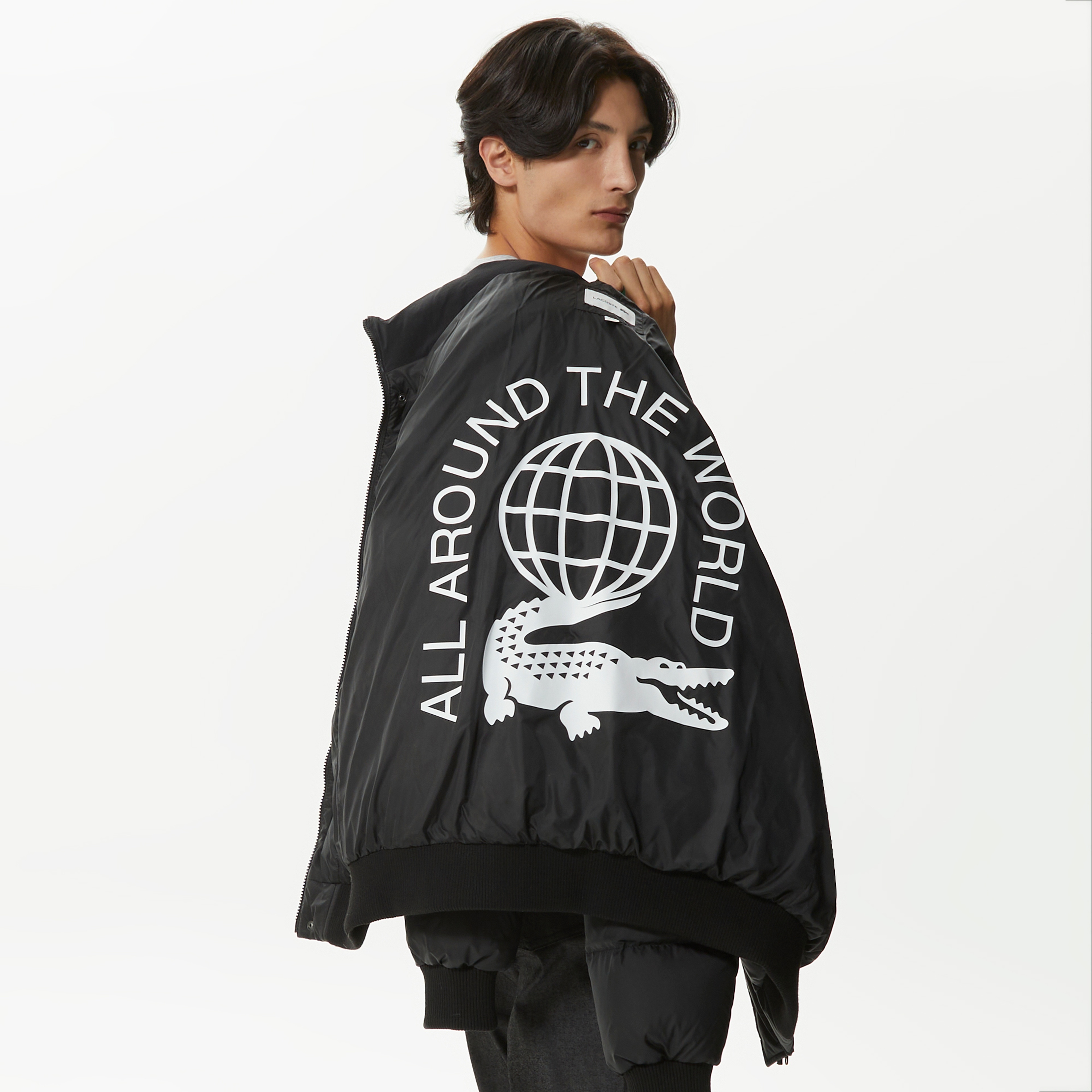 Erkek Kapüşonlu Siyah Mont