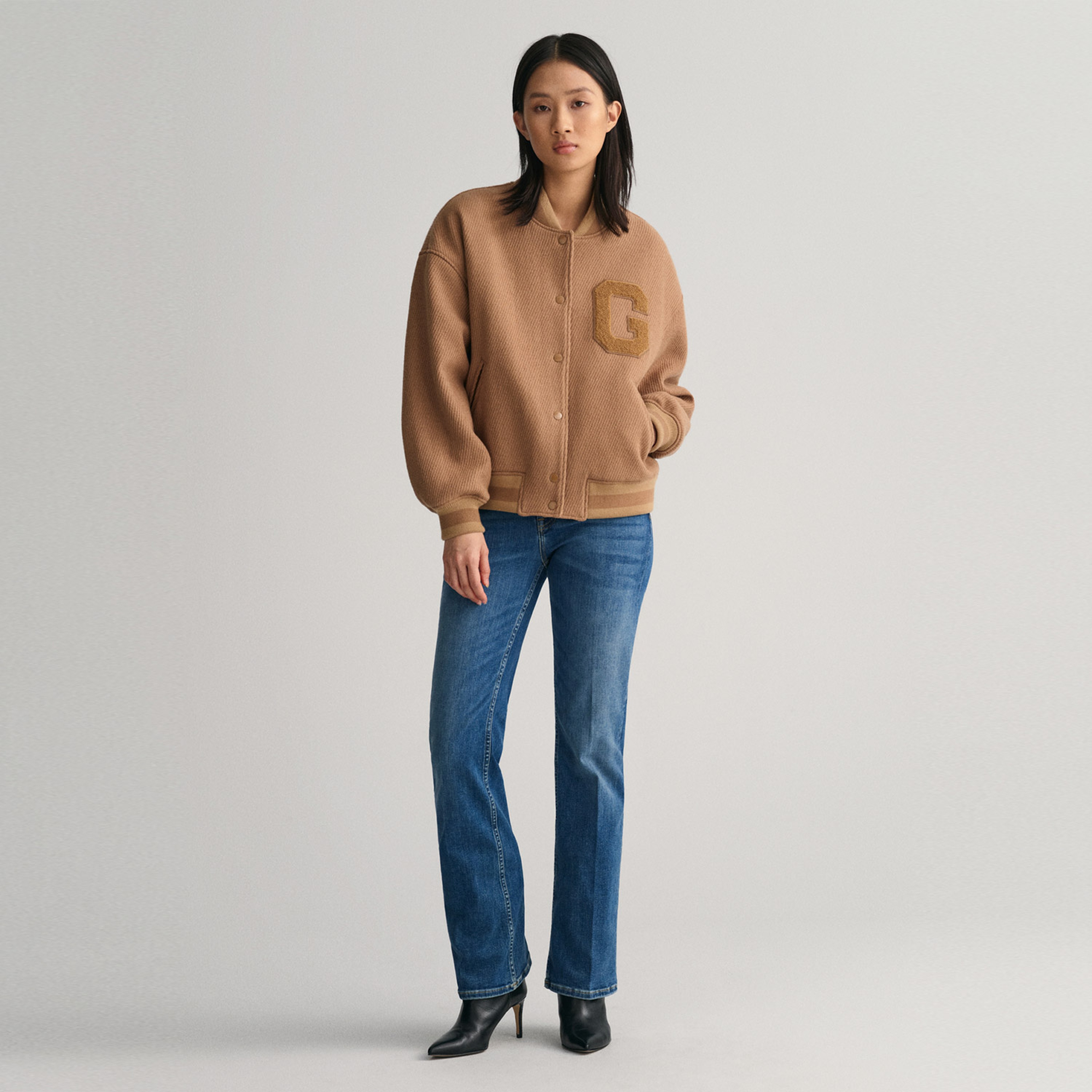 GANT Kadın Kahverengi Hakim Yaka Bomber Ceket