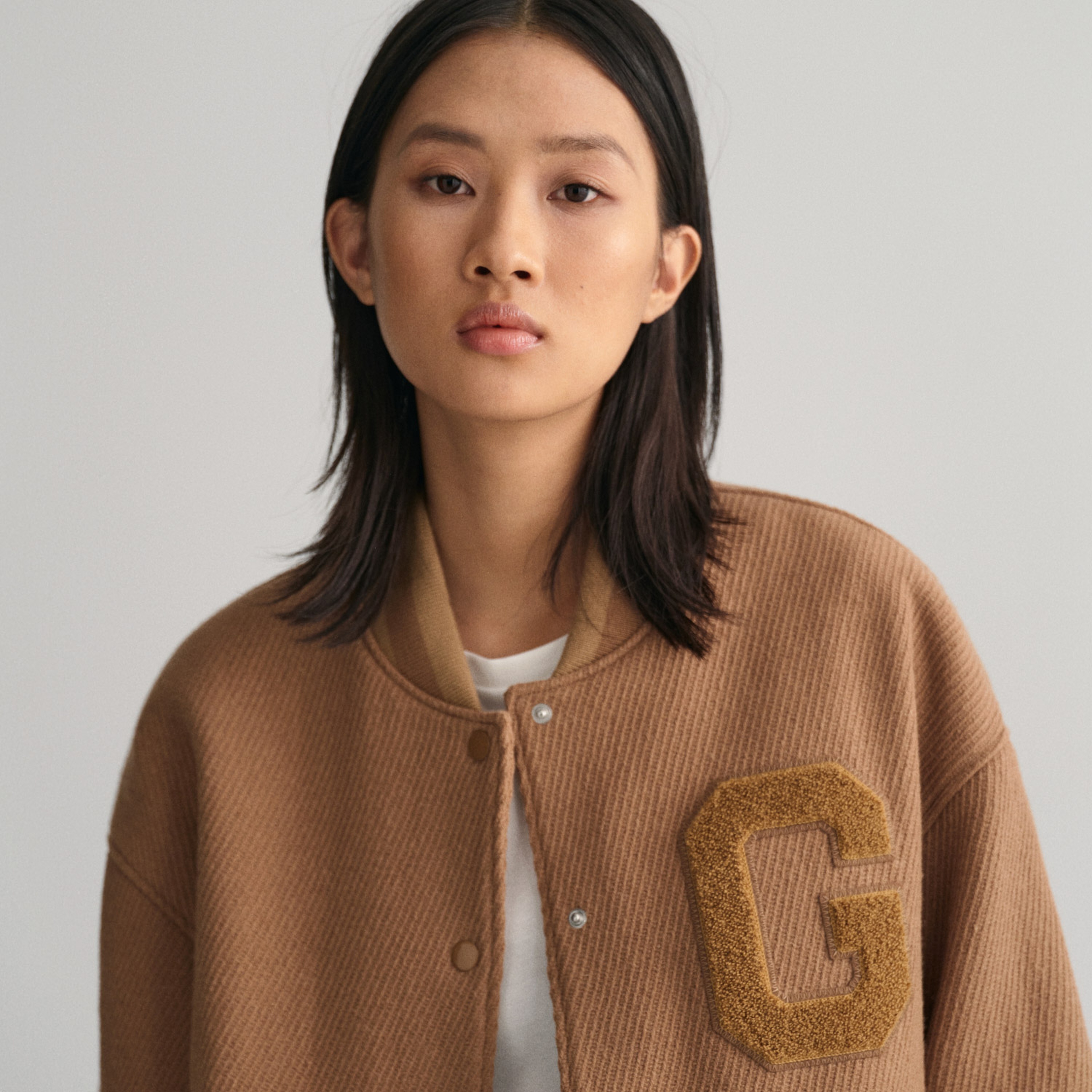 GANT Kadın Kahverengi Hakim Yaka Bomber Ceket