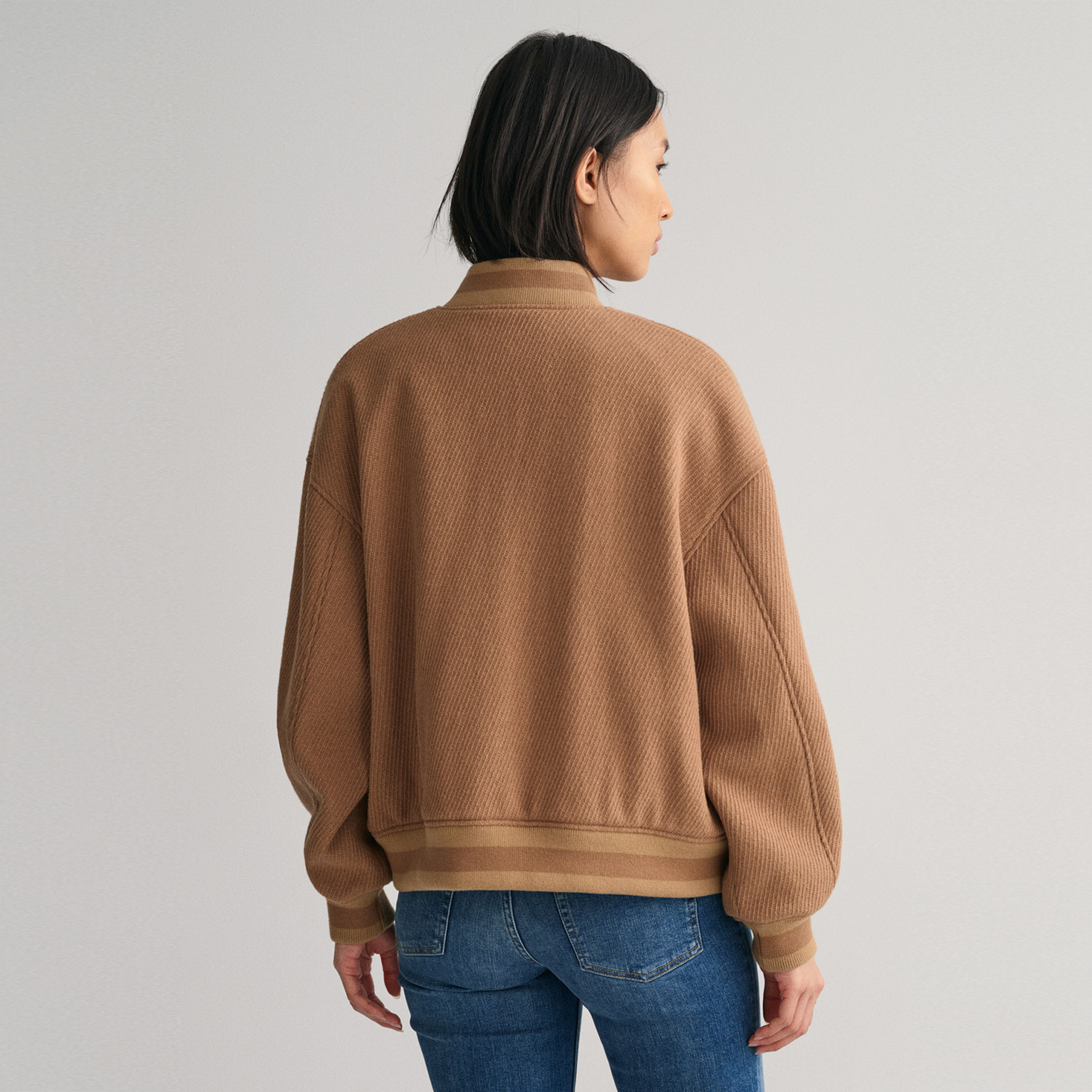 GANT Kadın Kahverengi Hakim Yaka Bomber Ceket