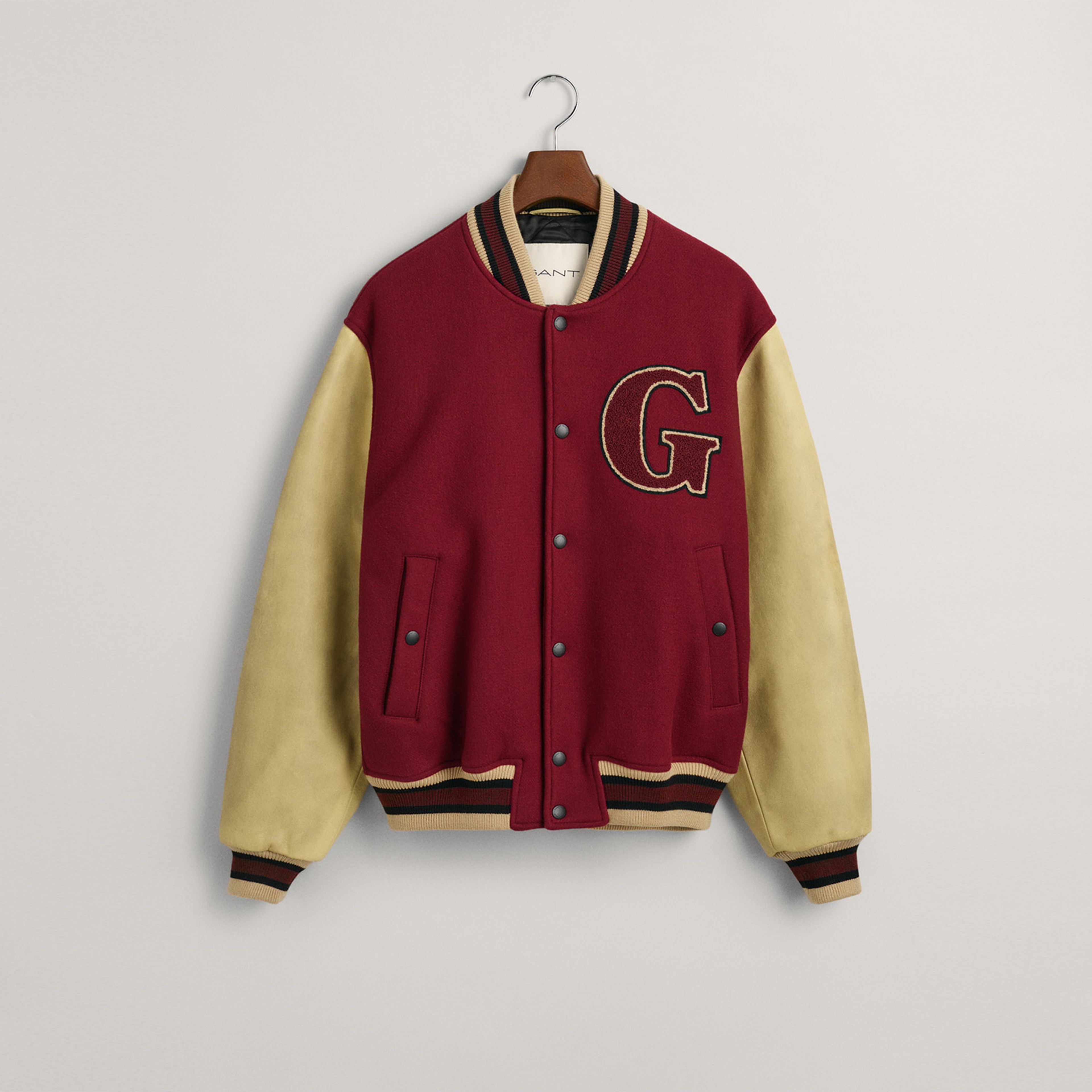 GANT Erkek Bordo Hakim Yaka Logolu Bomber Ceket