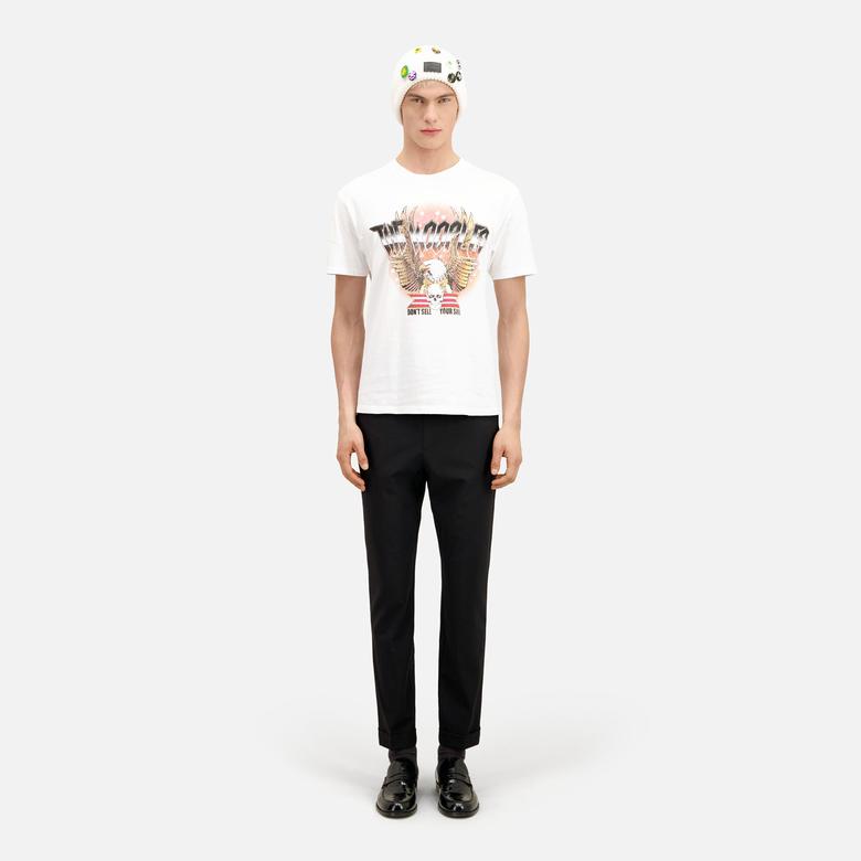 ERKEK BASKILI BEYAZ T-SHIRT