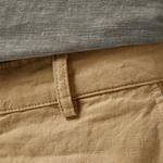 Erkek Slim Fit Keten Bej Bermuda