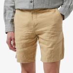 Erkek Slim Fit Keten Bej Bermuda