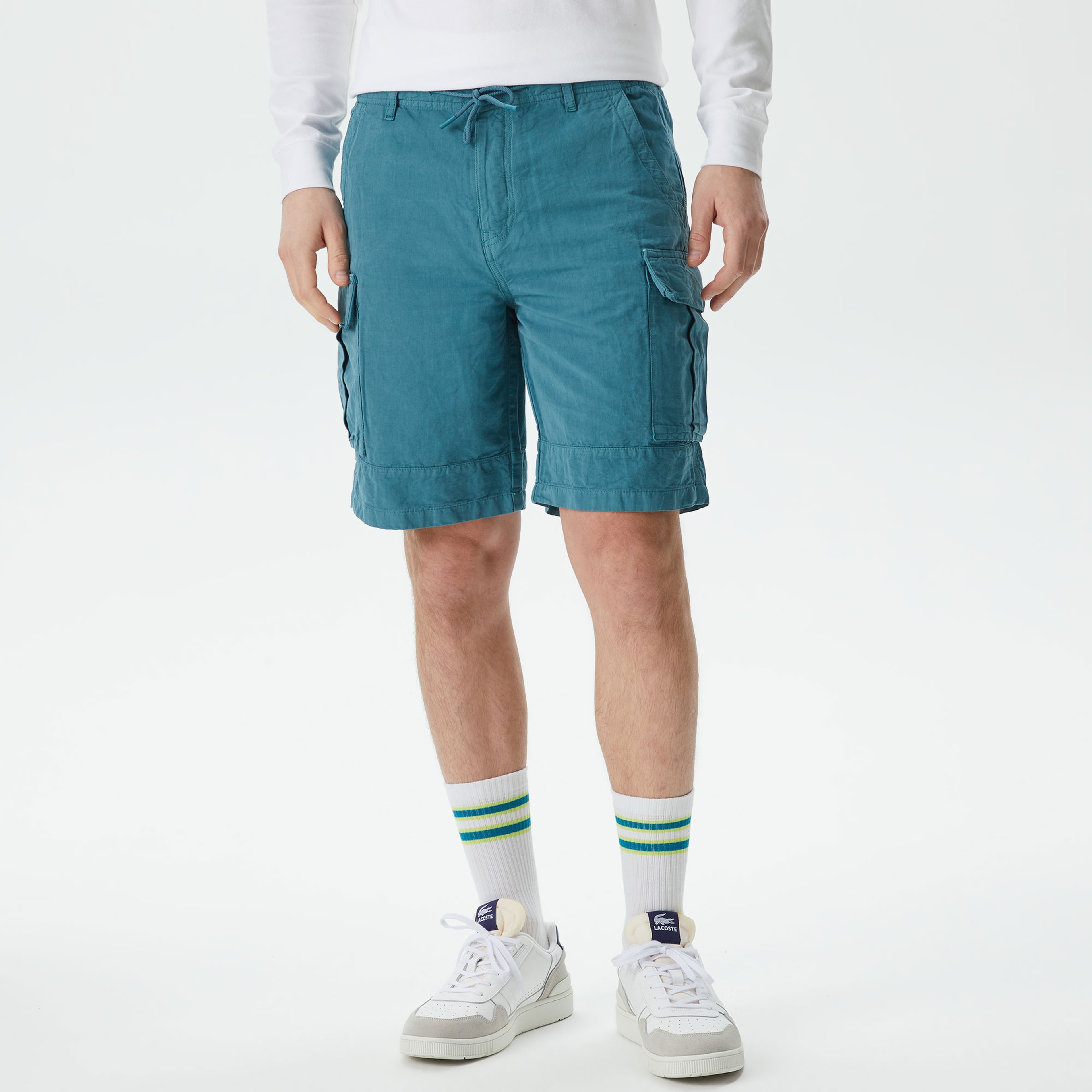 Erkek Relaxed Fit Mavi Bermuda
