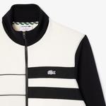 Erkek Regular Fit Dik Yaka Renk Bloklu Beyaz Sweatshirt