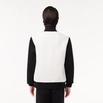 Erkek Regular Fit Dik Yaka Renk Bloklu Beyaz Sweatshirt