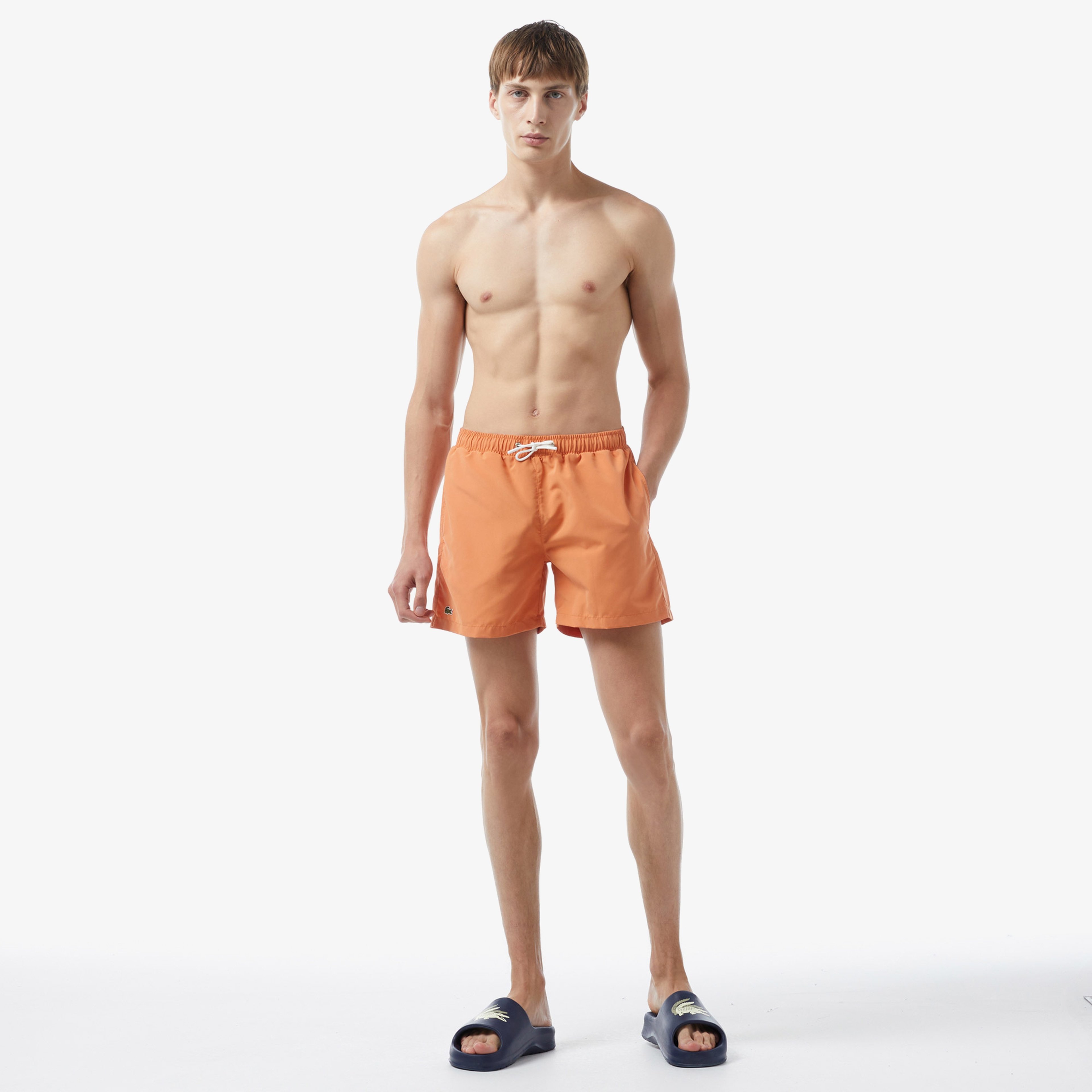 Erkek Baskılı Turuncu Mayo Şort