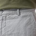 Erkek Slim Fit Keten Gri Bermuda