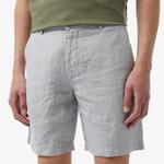 Erkek Slim Fit Keten Gri Bermuda