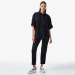 Kadın Relaxed Fit Kısa Kollu Siyah Gömlek