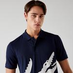 Erkek Regular Fit Baskılı Lacivert Polo