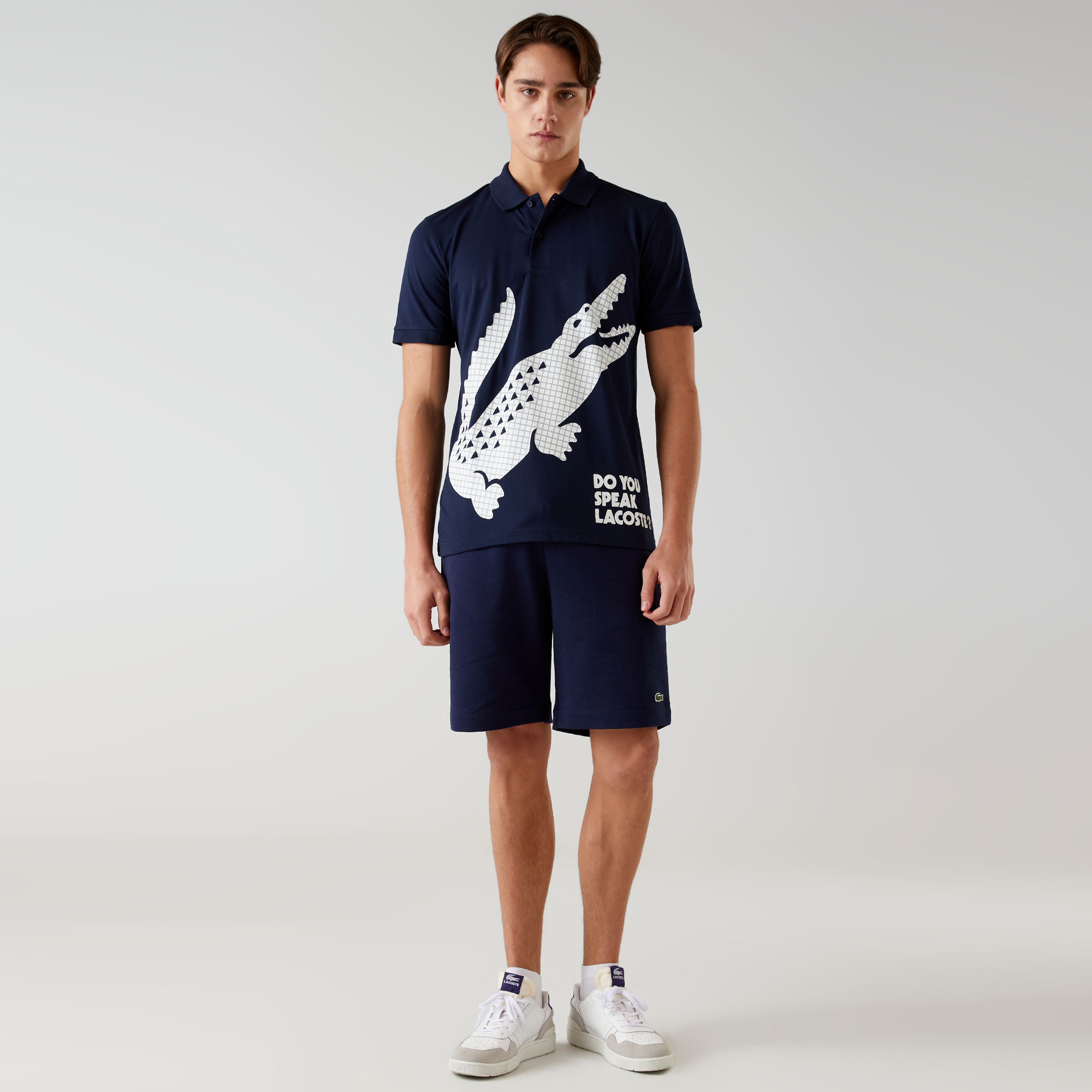 Erkek Regular Fit Baskılı Lacivert Polo